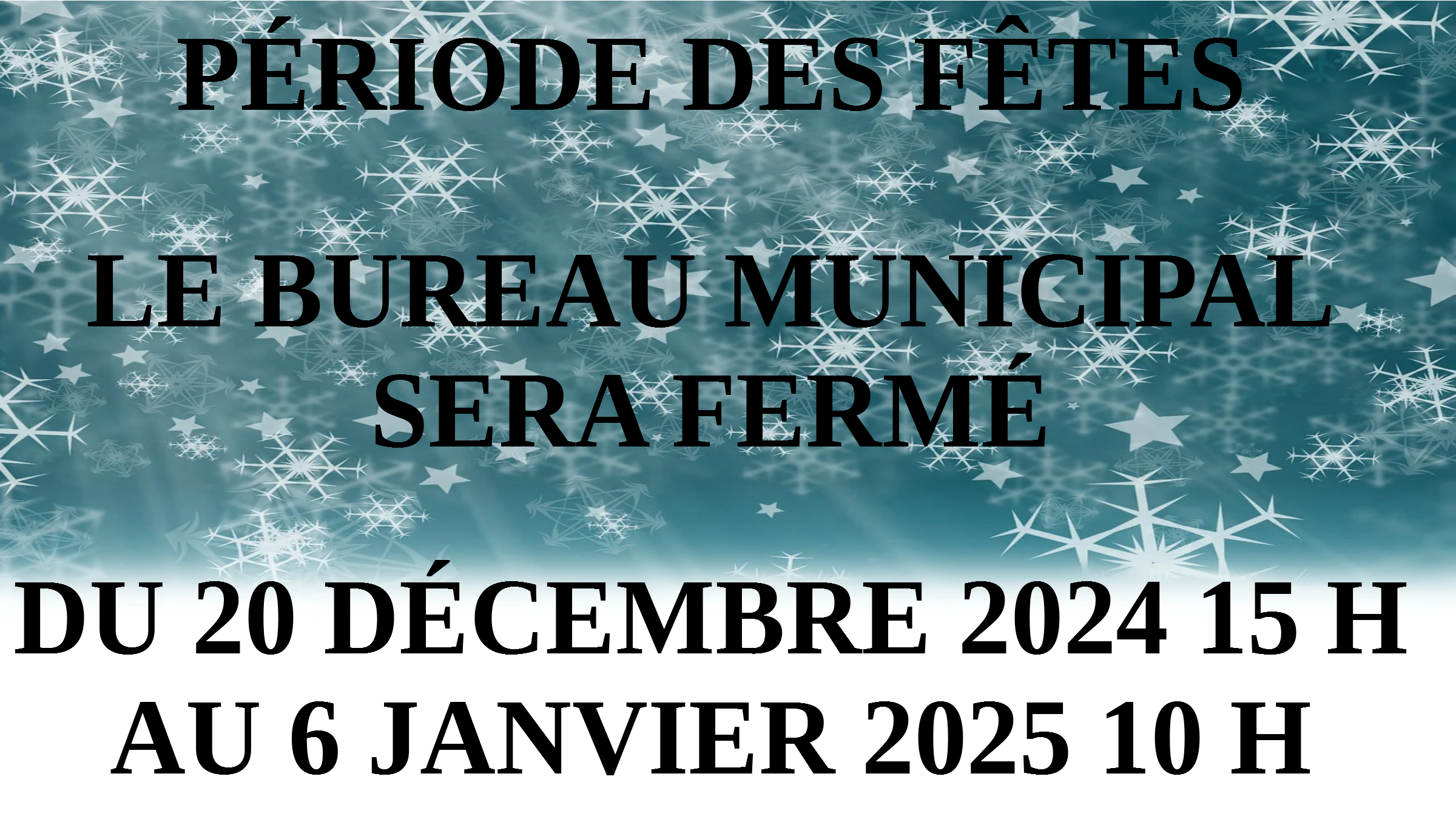 2024 25 Fermeture bureau municipal Noël