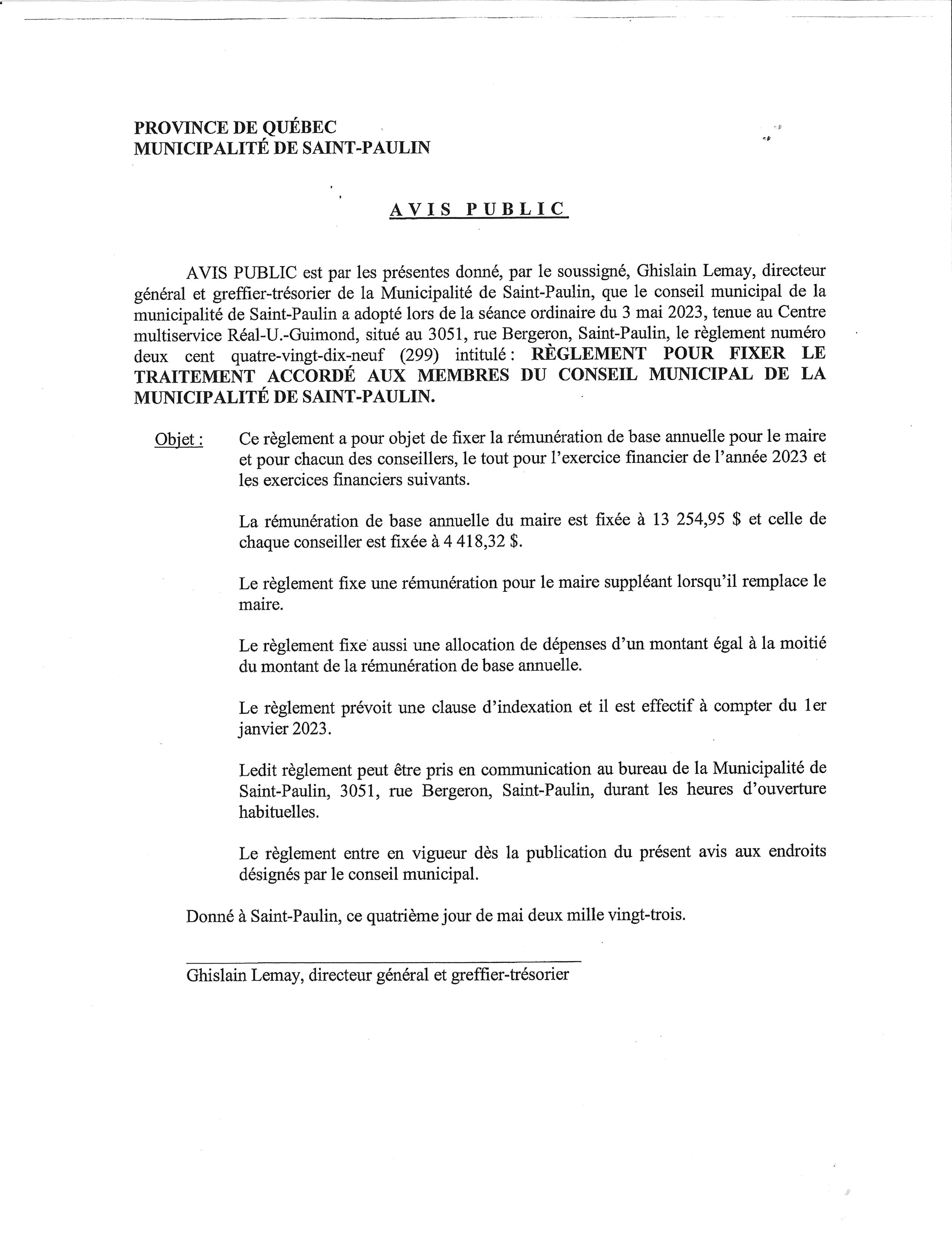 2023 05 avis publicr299.remuneration.elus
